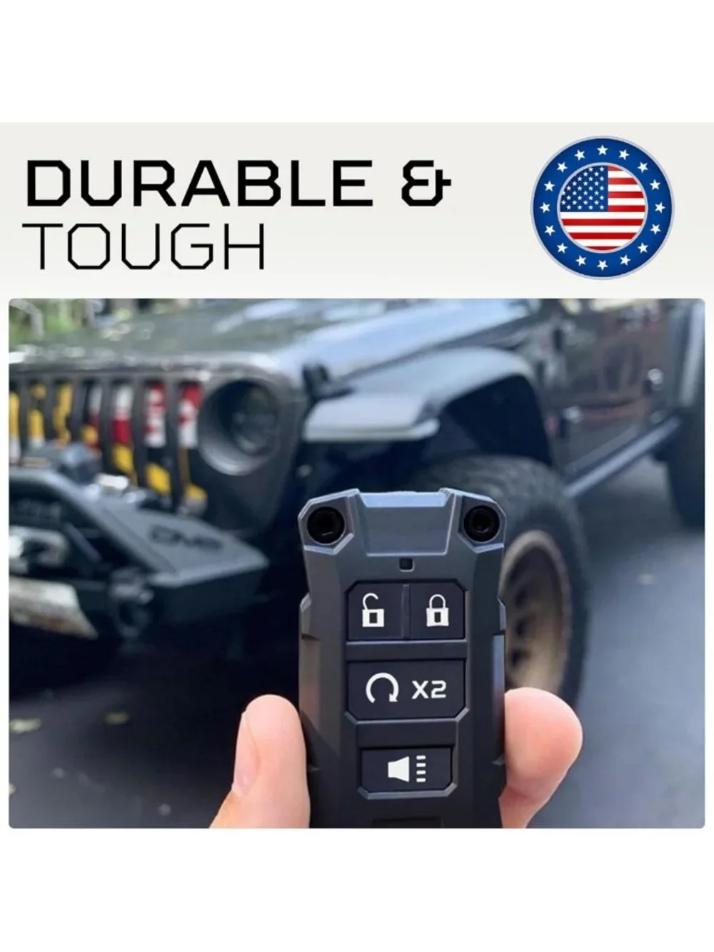 Rugged Replacement Key Fob Case for Jeep Wrangler JL & Gladiator JT | Durable